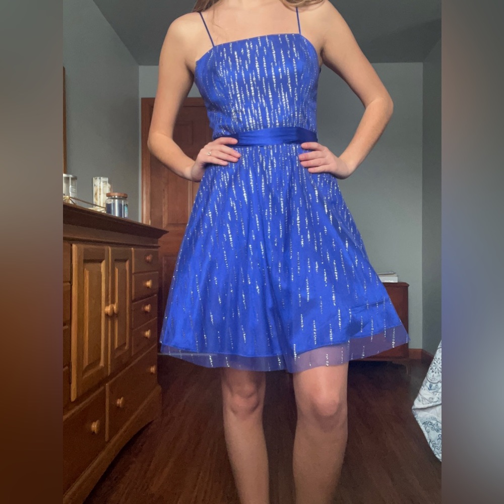Purple and Sequin Size 5/6 Deb Homecoming Dress.